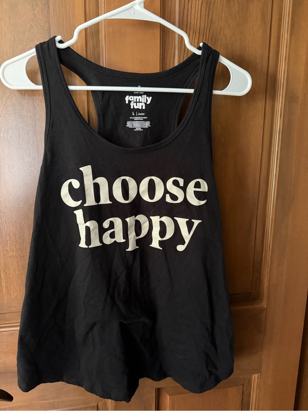 Black Tank Top with "Choose Happy" Print